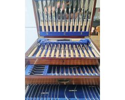 Superb Large 12 Settings Silver Plated Cutlery Canteen Set Old English 105pc (#100303)