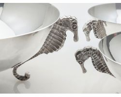 3x Fabulous Sea Horse Nuts / Nibbles Bowls - Silver Plated - Vintage (#100318)