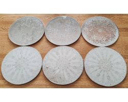 6x Harlequin Silver Plated Chased Table Place Mats - Vintage (#100320)