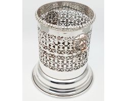 Lovely Antique Silver Plated Siphon Stand Wine / Champagne - Lion Mask & Ring (#100333)