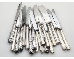 Job Lot Of 18 Sterling Silver Handled Tea Knives Cutlery - As Found (#100339)