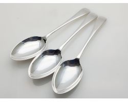 Old English Pattern Set Of 3 Tablespoons - Sheffield Epns Silver Plated Vintage (#100342)