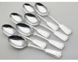 Fiddle Thread Shell Pattern 7x Dessert Spoons Epns Silver Plated Arthur Price (#100344)