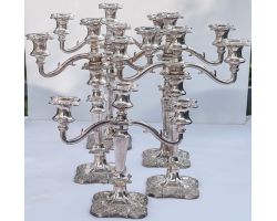 5x Grapes & Vines Candelabra Silver Plated Vintage 8.9kg (#100378)