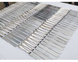 Bulk Lot Of 72 Palette Shape Dinner Knives Silver Plated Handles Walker & Hall (#100379)