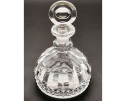 Beautiful Unusual Early C.19th Small Cut Glass Decanter Target Stopper (#100394)