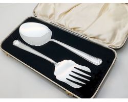 Cased Pair Of Large Pudding Servers - Silver Plated Sheffield - 1934 Vintage (#100463)