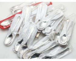 Job Lot Of 30 Silver Plated Walker & Hall Golf Club Spoons In Pouches Vintage (#100563)