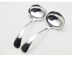 Superb Pair Silver Plated Sauce Ladles Old English Vintage Epns (#100568)