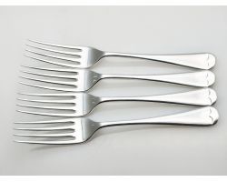 Old English Pattern 4x Dinner Forks - Silver Plated Epns - Vintage Viners (#100573)