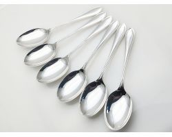 Sandringham Pattern 6x Dessert Spoons - Silver Plated Epns - Vintage Viners (#100577)