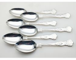 Kings Pattern - 6x Dessert Spoons - Silver Plated Epns A1 Sheffield Vintage (#100582)