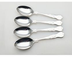 Kings Pattern - 4x Tea Spoons - Silver Plated Epns A1 Sheffield Vintage (#100583)