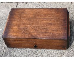 Art Deco Period Empty 6 Settings Cutlery Canteen Flatware Chest With Drawer (#100587)
