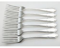Dubarry Pattern - 6x Silver Plated Side Dessert Forks Epns A1 Sheffield Vintage (#100622)