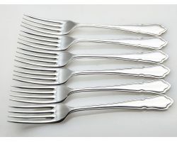 Dubarry Pattern - 6x Silver Plated Dessert Side Forks Epns A1 Sheffield Vintage (#100623)