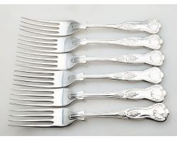 Kings Pattern - Set Of 6 Side / Dessert Forks - Silver Plated Epns A1 Sheffield (#100628)