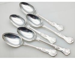 Kings Pattern - 5x Dessert Spoons - Silver Plated Epns A1 Sheffield (#100632)