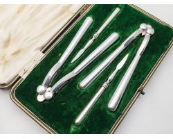 Cased 2 Pairs Of Nutcrakers And Picks - Silver Plated Mappin & Webb Antique (#100637)