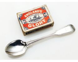 Sterling Silver Fiddle Thread Egg Spoon - Chawner London 1860 Antique Crested (#100639)