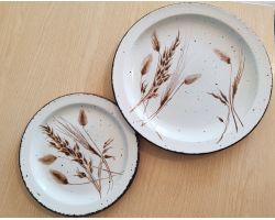 Midwinter Stonehenge Wild Oats 26.9cm Dinner & 20.3cm Tea Plates - Vintage (#100679)