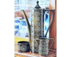 Portmeirion Olive Green Totem Coffee Pot Milk Jug Sugar Bowl Set (#100683)