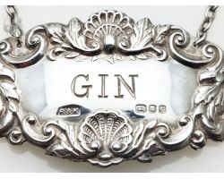 Sterling Silver Gin Decanter Label London 1969 (#100689)