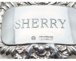 Sterling Silver Sherry Decanter Label Birmingham 1985 (#100693)
