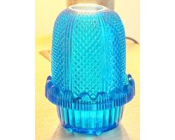 Gorgeous Antique Blue Glass Fairy Tea Light Holder (#100697)