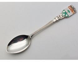 Sterling Silver Enamel Wells Souvenir Spoon - Birmingham 1962 - Vintage (#58169)