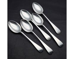 Goldsmiths Co Regent Plate - 5x Old English Dessert Spoons - Silver Plated (#58267)