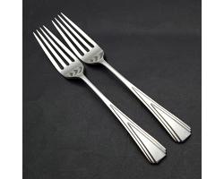 Pair High Art Deco Side / Dessert Forks - Silver Plated Isg Epns - Vintage (#58272)