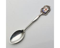 Sterling Silver Enamel London Souvenir Spoon T&s 1970 Vintage (#58423)