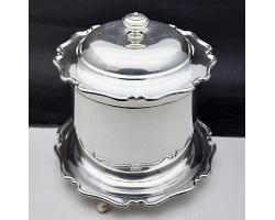 Antique Silver Plated Chippendale Biscuit Barrel - Edwardian (#58816)
