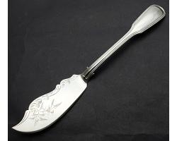 Elkington Mason Fiddle Thread Large Butter Knife - Silver Plated - 1863 Antique (#59054)