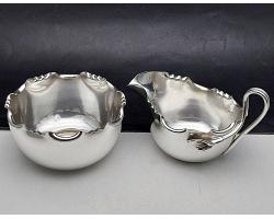 Art Nouveau Silver Plated Milk Jug & Sugar Bowl - James Dixon (#59141)
