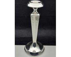 Gleaming Silver Plated Patterned Candlestick -antique - Barker Bros (#59271)