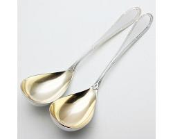 Wmf - Lovely Pair Of Serving Spoons - Silver Plated - Antique (#59359)