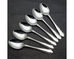 Dubarry Pattern - 6x Tea Spoons - Stainless Steel - Vintage Sheffield 18/10 (#59440)