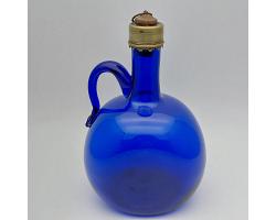 Antique Bristol Blue Glass Decanter - Victorian (#59571)