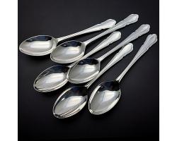 Dubarry Pattern - Set 6x Dessert Spoons - Epns A1 Sheffield Silver Plated (#59590)