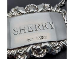 Sterling Silver Sherry Decanter Label - Birmingham 1980 (#59656)