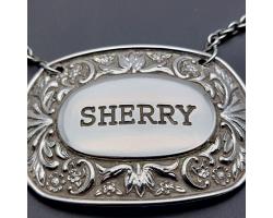 Vintage Silver Plated Sherry Decanter Label (#59658)