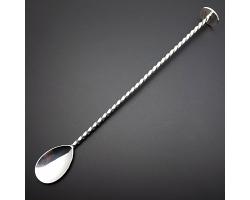 Long Cocktail Spoon / Sugar Crusher - Silver Plated - Vintage (#59681)