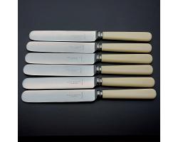 Set Of 6 Palette Side/dessert Knives Faux Bone Handled Kelly & Sons Liverpool (#59691)