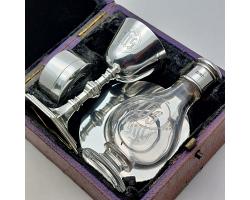 Sterling Silver Traveling Communion Cup Set - Cased - London 1897 Antique (#59697)