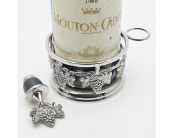 Vintage Silver Plated Wine Bottle Coaster - Vines (#59735)