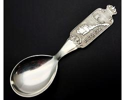 Vintage 830 Solid Silver Norway Souvenir Caddy Spoon Saethers Gull (#59777)