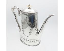 Ornate Victorian Tall Silver Plated Coffee Pot (#59879)