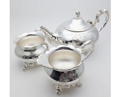 Vintage 3 Piece Silver Plated Tea Service Set Epns (#59885)